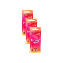 Kit 3 Preservativo Prosex Original Lubrificado Leve 8 Pague 6 Unidades