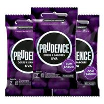 Kit 3 Preservativo Prudence Cores e Sabores Uva 3 Unidades Kit 3 Preservativo Prudence Cores e Sabores Uva 3 Unidades