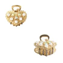 Kit 3 Presilhas de Cabelo Dourada com Pérolas e Strass Luxo