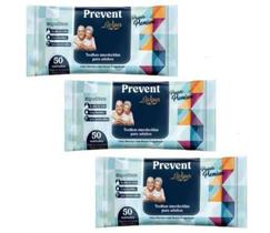 Kit 3 Prevent - Toalhas Umedecidas Adultos Premium 50 Folhas