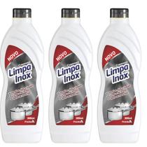 Kit 3 ProClean Limpa Inox Cremoso 300ml Remove Manchas e Dá Brilho em Panelas, Coifas, Pias Fogões Kit 3 ProClean Limpa Inox Cremoso 300ml Remove Manchas e Dá Brilho em Panelas, Coifas, Pias Fogões