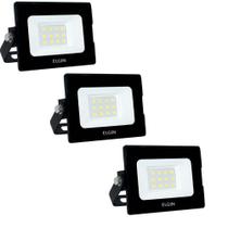 Kit 3 projetor led elgin refletor 10w 6500k bivolt