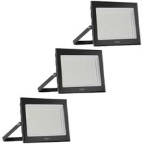 Kit 3 projetor led elgin refletor 200w 6500k bivolt