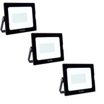 Kit 3 projetor led elgin refletor 30w 6500k bivolt