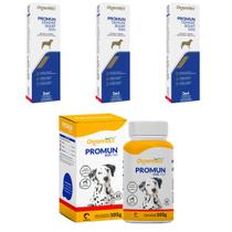 Kit 3 Promun Defense Boost Dog 3ml + 1 Promun Dog tabs 105g