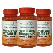 Kit 3 Própolis Verde Extrato 50% + Vitamina C + Zinco + D³ 60 Cápsulas 600mg - NathurePro