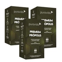 Kit 3 Própolis Verde Puravida Compostos Fenólicos 250Mg 60Cápsulas