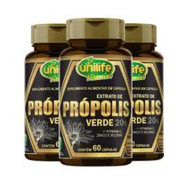 Kit 3 Própolis Verde + Vitamina C Zinco e Selênio Unilife 60 cápsulas
