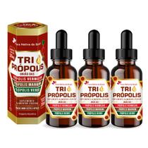 Kit 3 Própolis Vermelha Marrom e Verde Tri Própolis Gotas 20ml Flora Nativa