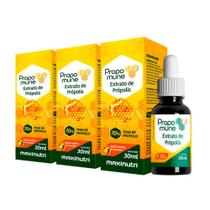 Kit 3 Propomune Extrato Própolis 30ml Concentrado Maxinutri