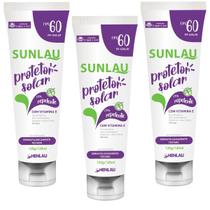 Kit 3 Protetor Bloqueador Solar Repelente Sunlau 60 FPS UVA/UVB