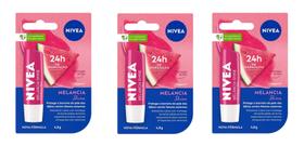 Kit 3 Protetor Labial Nivea Melancia Shine 4,8g - Nivea