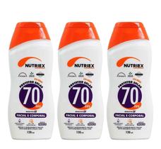 Kit 3 Protetor Solar 70 Fps 120ml Facial E Corporal. Nutriex