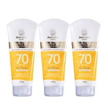 Kit 3 Protetor Solar Corporal Gel Creme FPS70 Australian Gold 200g