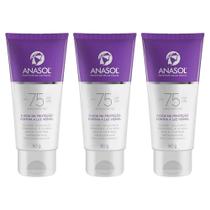 Kit 3 Protetor Solar Facial FPS 75 60g - Anasol