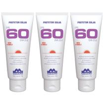 Kit 3 Protetor Solar FPS 60 Bloqueador Profissional 120g Nova Fórmula Mavaro