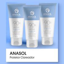 Kit 3 Protetor Solar FPS 90 Clareador Facial Amplo Espectro 60g - Anasol