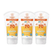 Kit 3 Protetor Solar Infantil Corpo e Rosto Gel Creme FPS70 UVA/UVB 120g Australian Gold