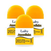 Kit 3 Protetor Solar Labial Laby FPS 8 Manteiga de Cacau com 3,2g