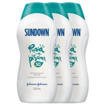 Kit 3 Protetor Solar Praia E Piscina FPS 50 200ml Sundown