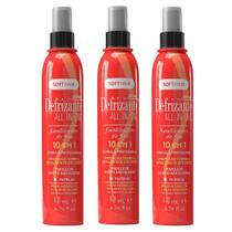Kit 3 Protetor Térmico Cabelo Spray Defrizante All In One 10 em 1 Soft Hair 140ml