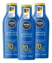 Kit 3 Protetores Solar Protect & Hidrata Fps70 200ml Nivea