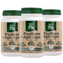 Kit 3 Psyllium+Agar Agar (Produto Vegano) 60 Cápsulas 500Mg - Nature Veg