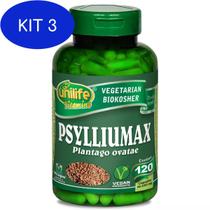 Kit 3 Psylliumax Psyllium 120 Capsulas 550mg Unilife