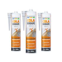 Kit 3 Pu 40 Branco Cola Rodapé MDF Gesso 360g Barone