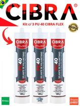 Kit 3 Pu 40 Cibra Flex Selante De Poliuretano 400g Br / Cz / Pt