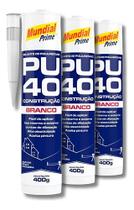 Kit 3 Pu Selante Poliuretano Construção Pu40 Branco 400g Mundial Prime Kit 3 Pu Selante Poliuretano Construção Pu40 Branco 400g Mundial Prime