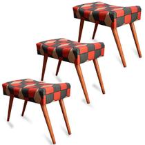 Kit 3 Puff Cama inBox Kingston Retangular com Pés em Madeira Maciça Tecido Suede Kit 3 Puff Cama inBox Kingston Retangular com Pés em Madeira Maciça Tecido Suede