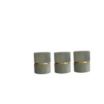 Kit 3 Puff Cinta para quarto ou sala de estar redondo moderno - Verde Água Suede