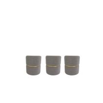 Kit 3 Puff Cinta para sala de estar ou quarto redondo moderno - Cinza Escuro Linho Kit 3 Puff Cinta para sala de estar ou quarto redondo moderno - Cinza Escuro Linho