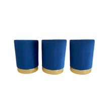 Kit 3 Puff Rodapé para sala de estar ou quarto redondo moderno - Várias Cores