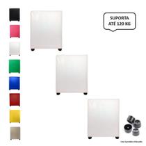 Kit 3 Puffs Quadrados Cubo Banquinho Banqueta Decorativo Sala