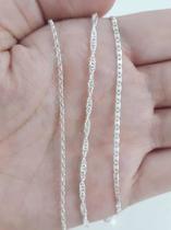 Kit 3 Pulseira Prata Legítima 925 Elo Singapura Latinha