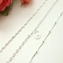 Kit 3 Pulseiras Bolinha Paz Prata Legitima 925 Kit 3 Pulseiras Bolinha Paz Prata Legitima 925