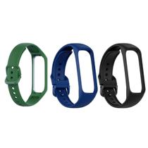 Kit 3 Pulseiras Coloridas Silicone Sport Galaxy Fit 2 SmR220