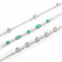 Kit 3 Pulseiras Com Pedras Prata Legitima 925