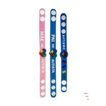 Kit 3 Pulseiras de Silicone Quebra-Cabeça Autismo Família Pai e Mãe de Autista Kit 3 Pulseiras de Silicone Quebra-Cabeça Autismo Família Pai e Mãe de Autista