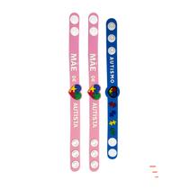 Kit 3 Pulseiras de Silicone Quebra-Cabeça Autismo Família Pai e Mãe de Autista