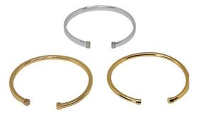 Kit 3 Pulseiras Feminina Aro Liso Banhado A Ouro E Prata