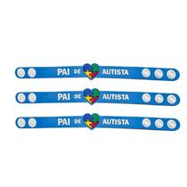 kit 3 Pulseiras infantis emborrachada com regulagem autismo pai mãe de autista