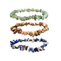 Kit 3 Pulseiras Pedra Natural Quartzo Verde Rodonita Sodalita - Bem Estar Kit 3 Pulseiras Pedra Natural Quartzo Verde Rodonita Sodalita - Bem Estar