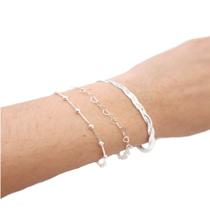 Kit 3 Pulseiras Prata Legítima 925 Kit 3 Pulseiras Prata Legítima 925