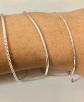 Kit 3 Pulseiras Prata Legítima 925 Kit 3 Pulseiras Prata Legítima 925