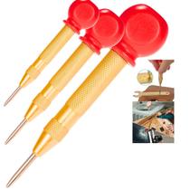 Kit 3 Punção Marcador De Centro P/ Chapa Madeira Plástico E Aço Kit 3 Punção Marcador De Centro P/ Chapa Madeira Plástico E Aço