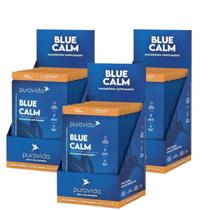 Kit 3 PuraVida Blue Calm Camomila Spirulina Azul 20 Sachês