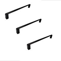 Kit 3 Puxador Alça Para Moveis Gaveta Armario Liveri Il 955 160mm Preto Italy Line Kit 3 Puxador Alça Para Moveis Gaveta Armario Liveri Il 955 160mm Preto Italy Line